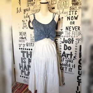 Spaghetti Strap Crop Top (Jean Print)